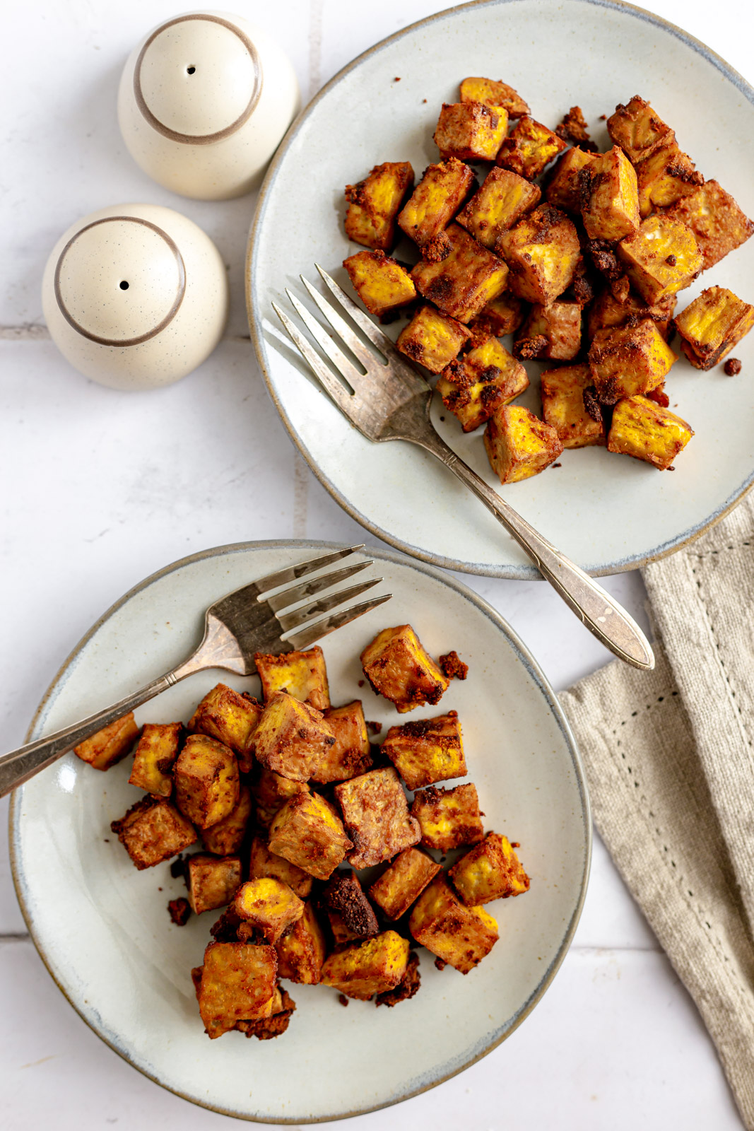 Crispy Baked Spiced Tofu (OilFree)